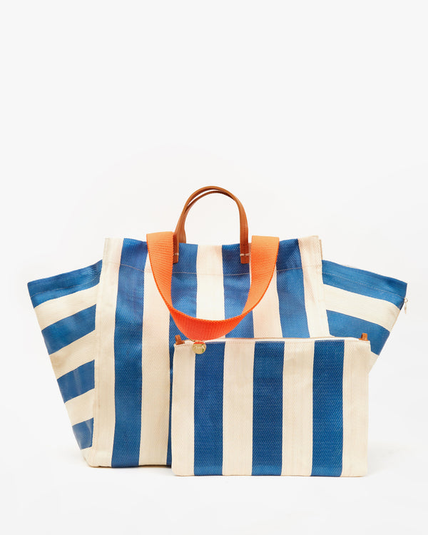 Azul & Shell Beach Tote w/ Flat Clutch