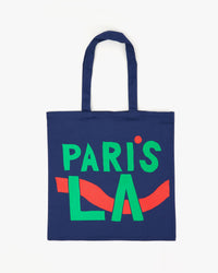 front image of the Navy Paris L.A. Canvas Store Tote
