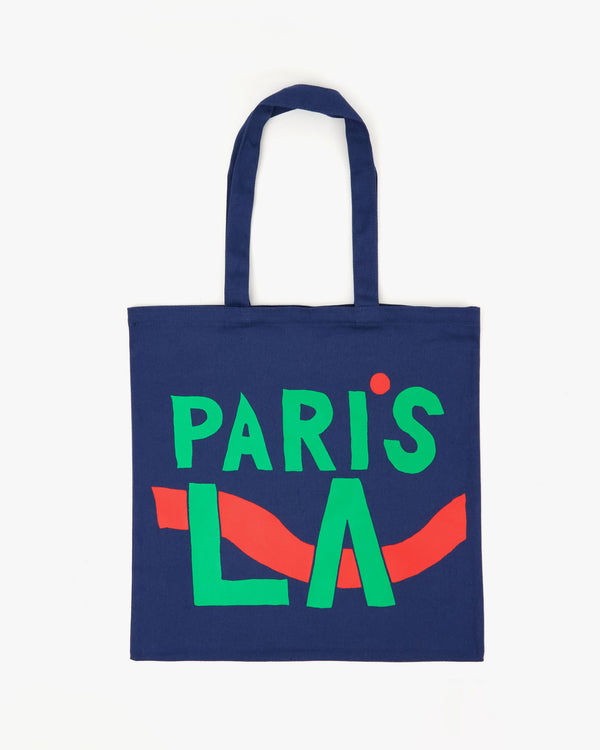 front image of the Navy Paris L.A. Canvas Store Tote