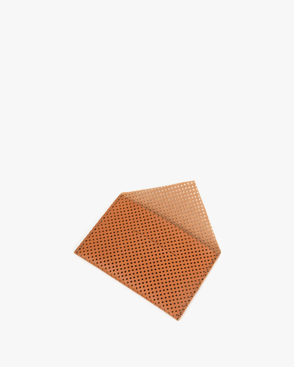 Cuoio Perf Card Envelope with the Flap Up Showing the Interior