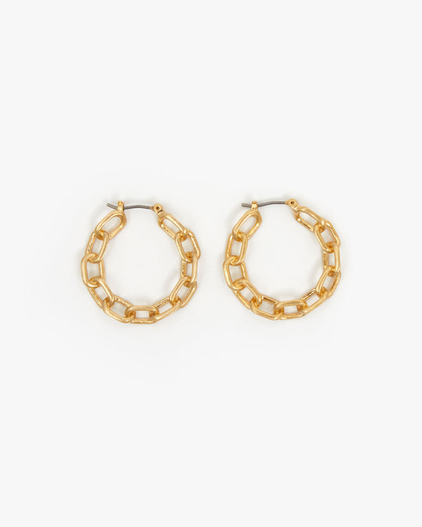 Vintage Gold Chain Hoop Earrings