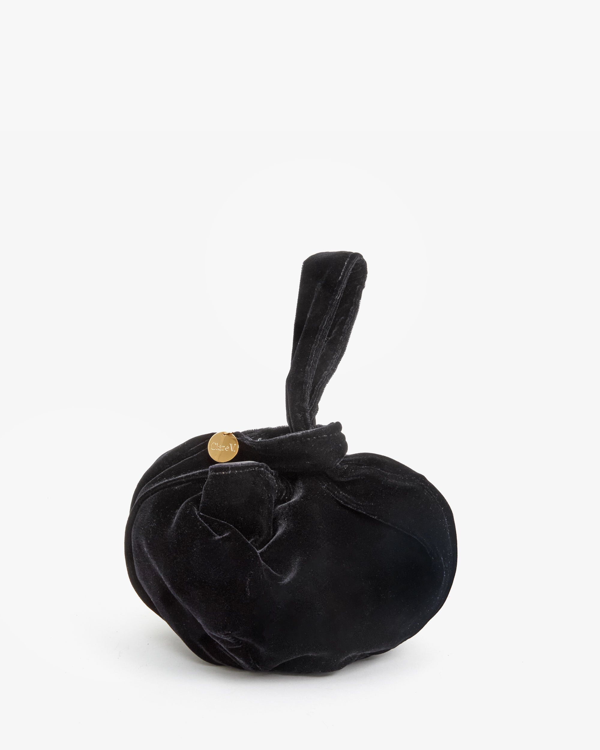 Clare V Gosee Clutch In Black Velvet Leather