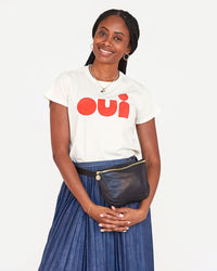 Mecca wearing the Cream with Poppy Oui Classic Tee