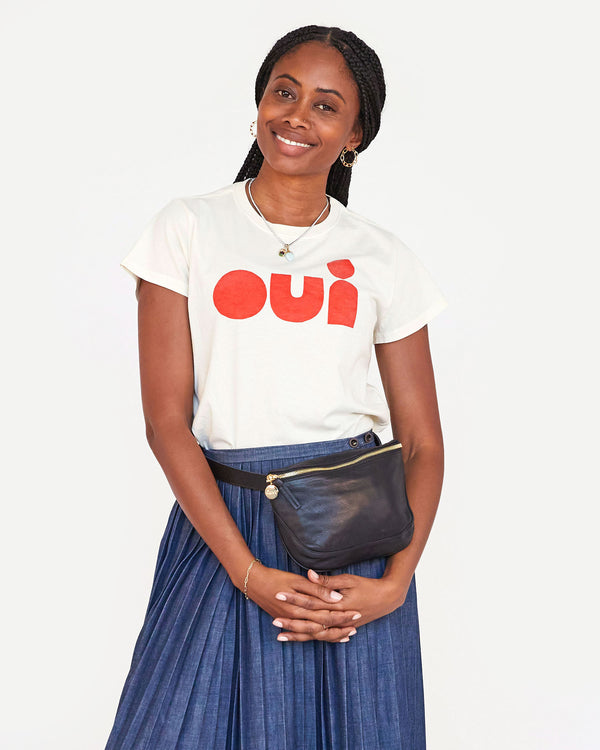 Mecca wearing the Cream with Poppy Oui Classic Tee