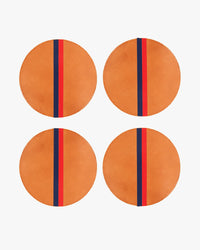 Cuoio with red and navy stripe Coasters