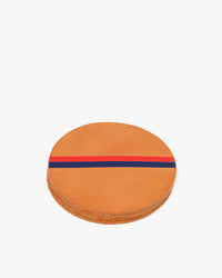 Stack of the Cuoio with red and navy stripe Coasters