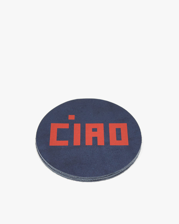 Navy with red Ciao Coasters - Set of 4 - in a stack