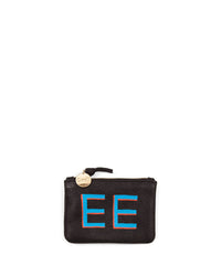 Black Coin Clutch with Hand Painted Monogram