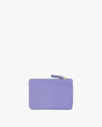 Violet Italian Nappa Coin Clutch - Back Flat