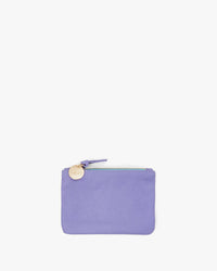Violet Italian Nappa Coin Clutch - Front Flat
