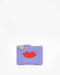 Violet w/ Lips Coin Clutch - Front Flat