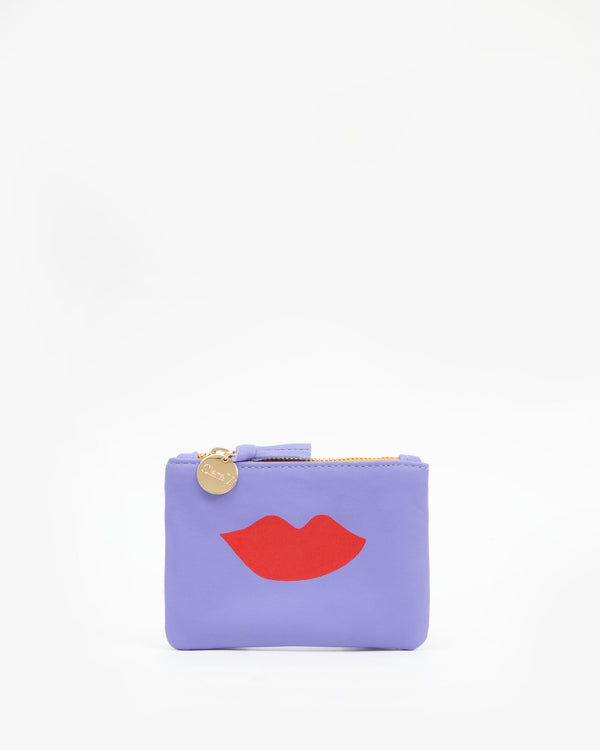 Violet w/ Lips Coin Clutch - Front Flat