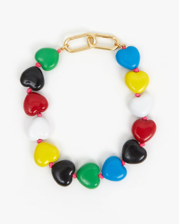 Multi Colorblock Heart Collar
