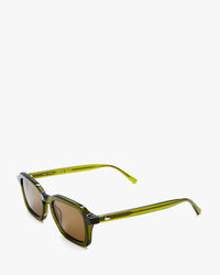 Side Angled View of the Crap Eyewear Heavy Tropix Sunglasses in Olive