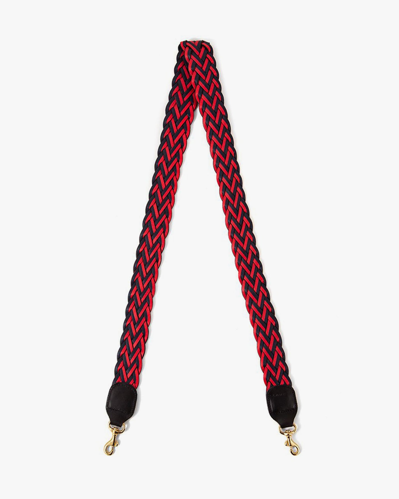 Crossbody Strap Red & Navy Braided w/Black Tabs – Clare V.