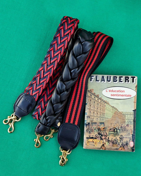 Red and Navy Braided Crossbody Strap with other Clare V. straps
