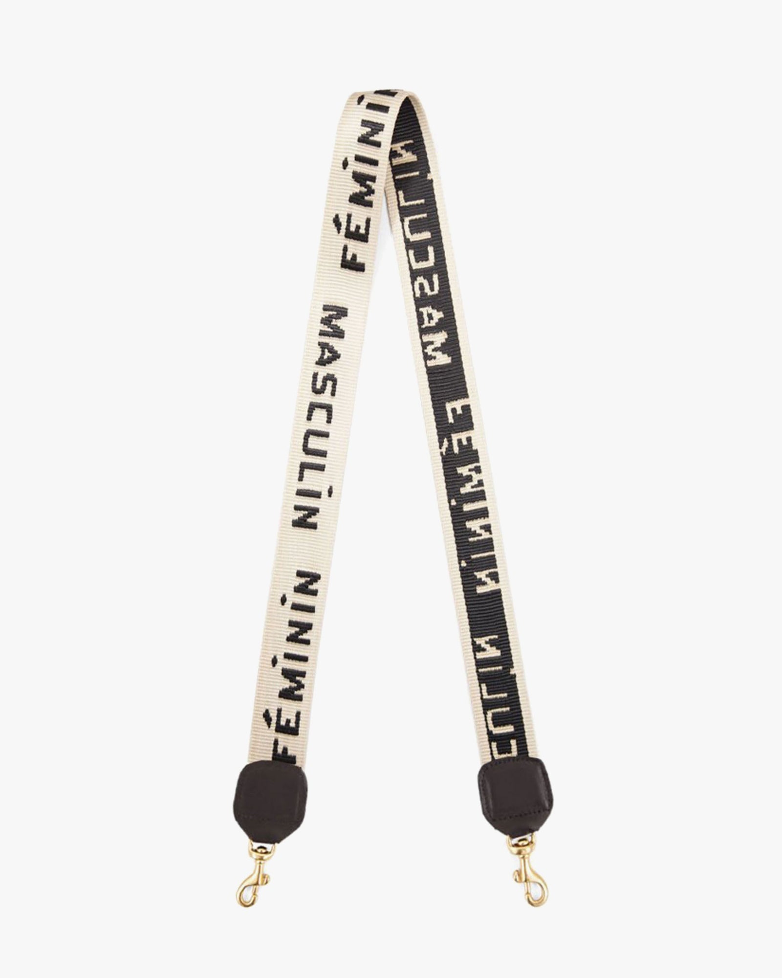 Cream with Black Masculin Féminin Nylon Webbing Strap