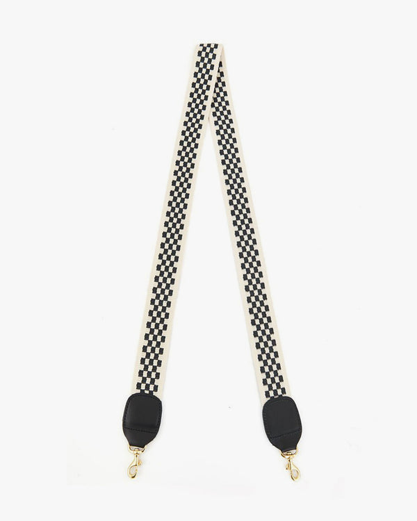 Black and Cream Checker Crossbody Strap