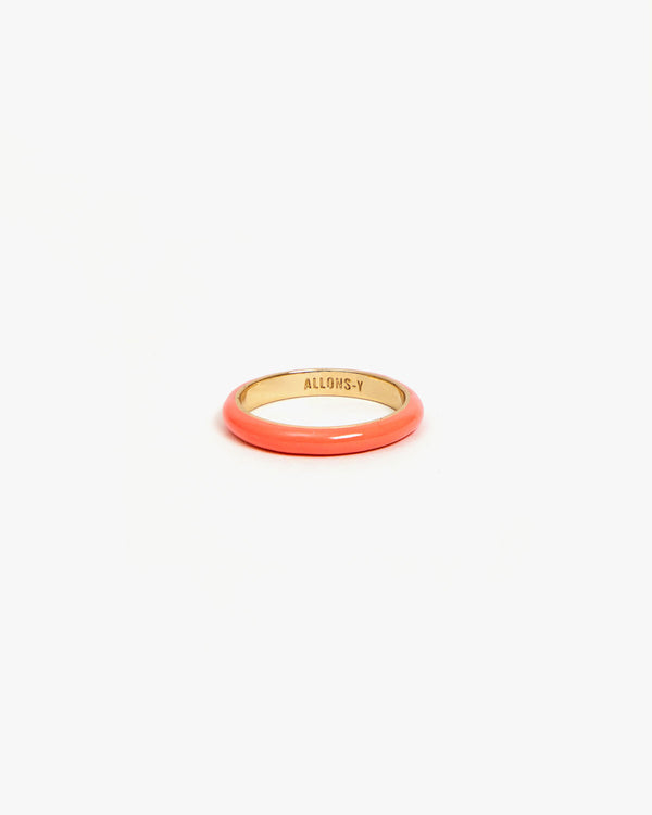 Coral Enamel Stacking Ring
