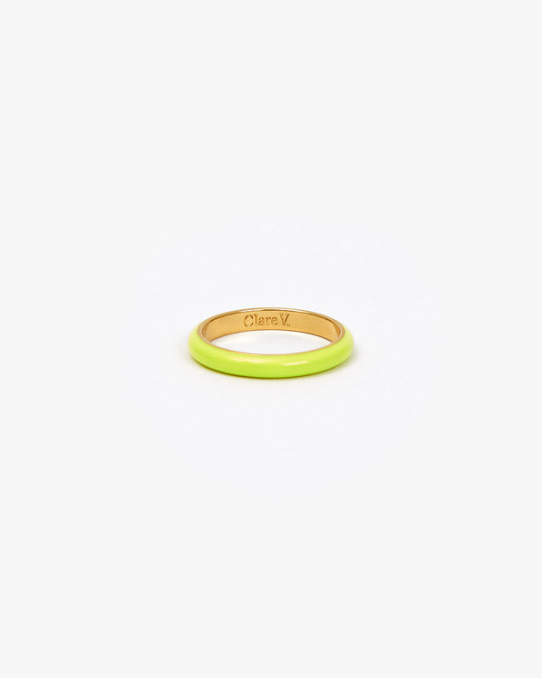 neon yellow enamel stacking ring
