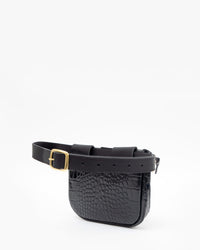 Black Croco Fanny Pack  - Back