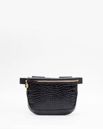 Black Croco Fanny Pack - Front