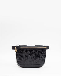 Black Croco Fanny Pack - Front