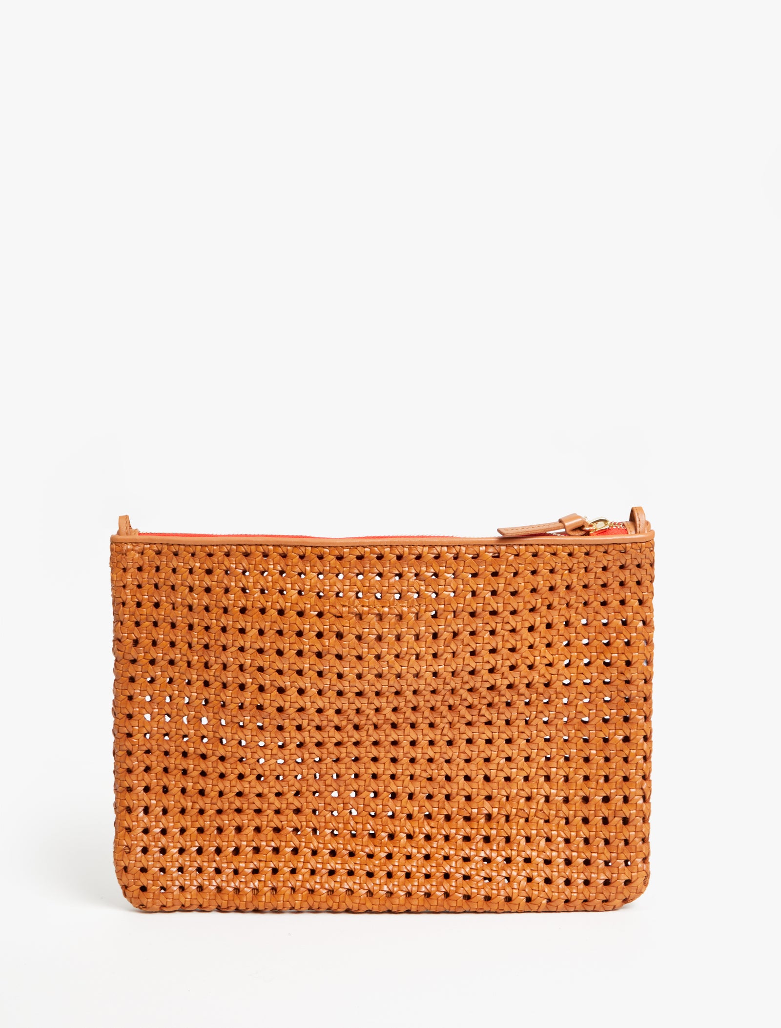 Clare V. Rattan Foldover Clutch w/ Tabs in Cream - Bliss Boutiques