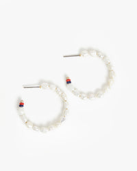 Cream Freshwater Pearl Hoop Earrings