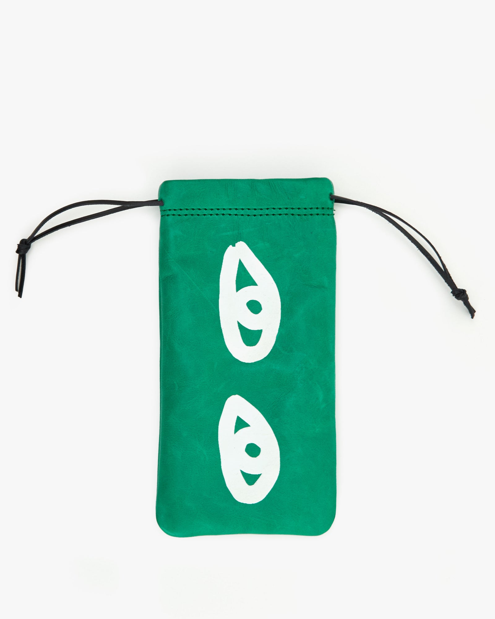 green with cream eyes glasses pouch