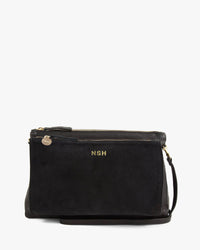 Black Gosee Clutch with NSH Gold Foil Monogram In our Short Font