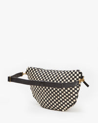 Black and Cream Woven Checker Grande Fanny - Back