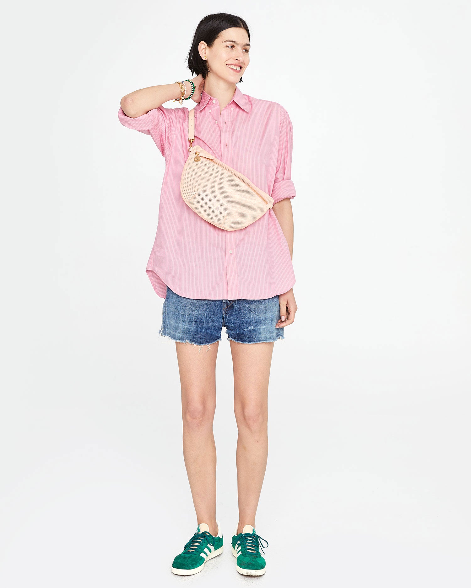 Blush Perforated Leather Petit Tote