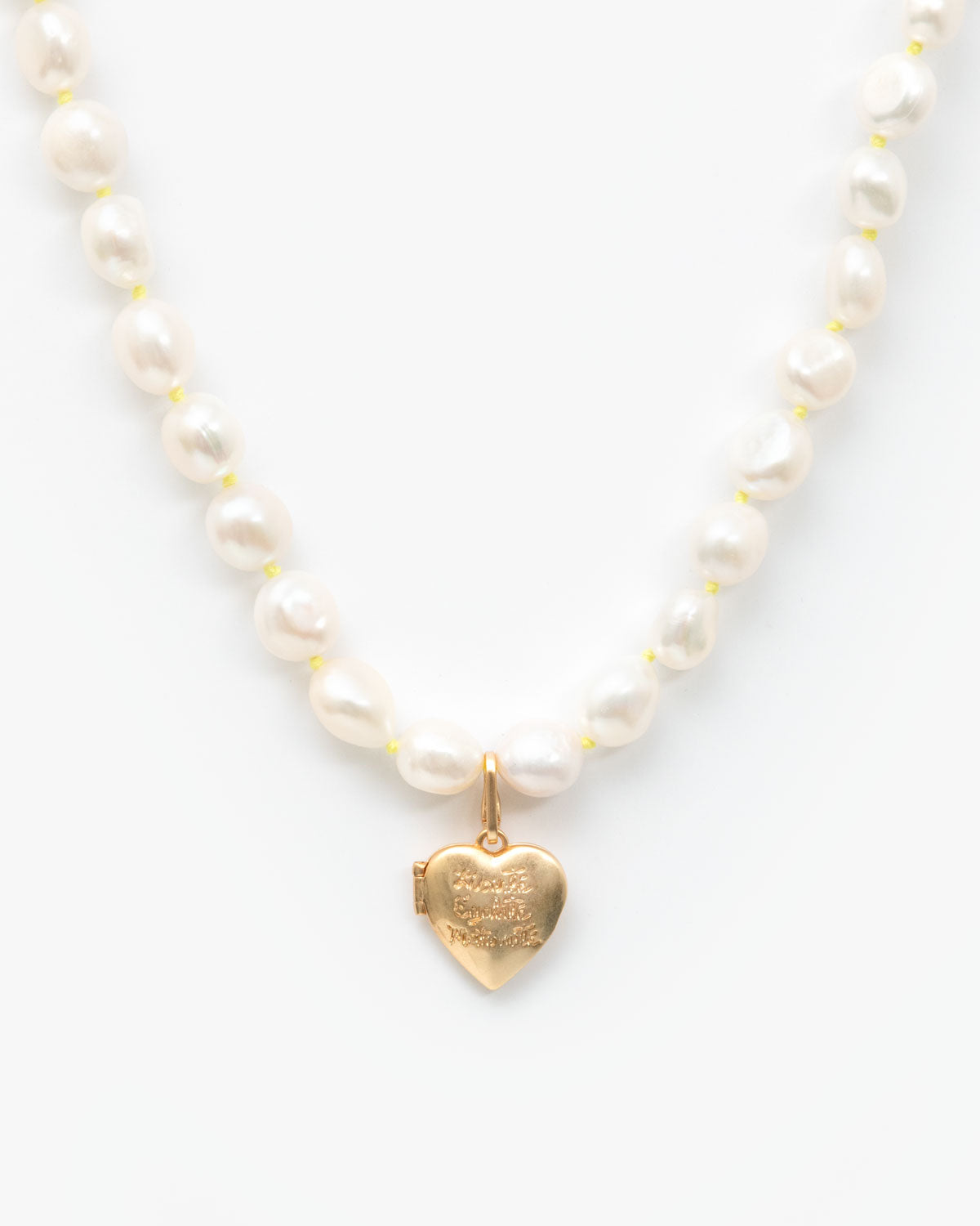  Freshwater Pearl Necklace with the Heart Locket Charm
