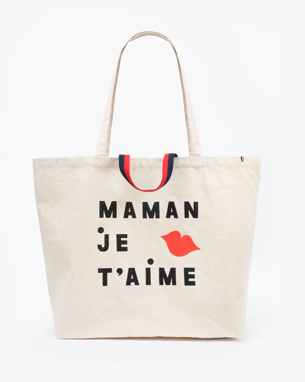 Natural Maman Je T'aime Jumbo Tote 