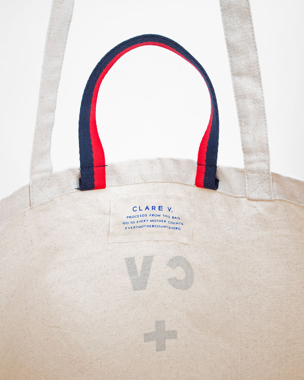 Natural Maman Je T'aime Jumbo Tote  - Interior