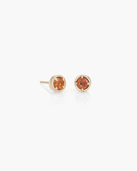 orange sapphire big dot studs