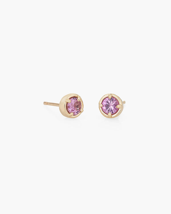 pink sapphire Big Dot Studs