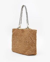 Back Flat of the Tan Crochet Le Weekend L'Été Tote 