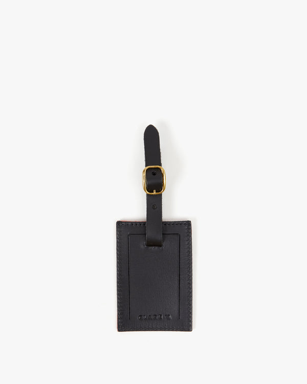 Back of the Red & Navy Checkers Luggage Tag. 
