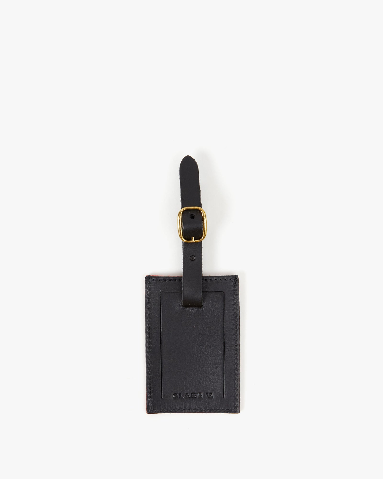 Back of the Red & Navy Checkers Luggage Tag. 
