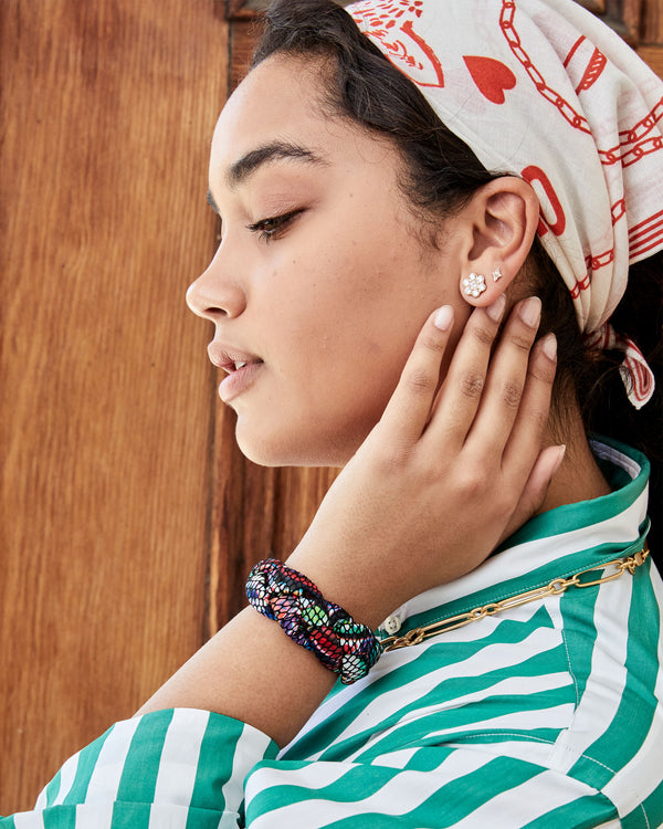 Claudia Wearing the Marguerite Studs