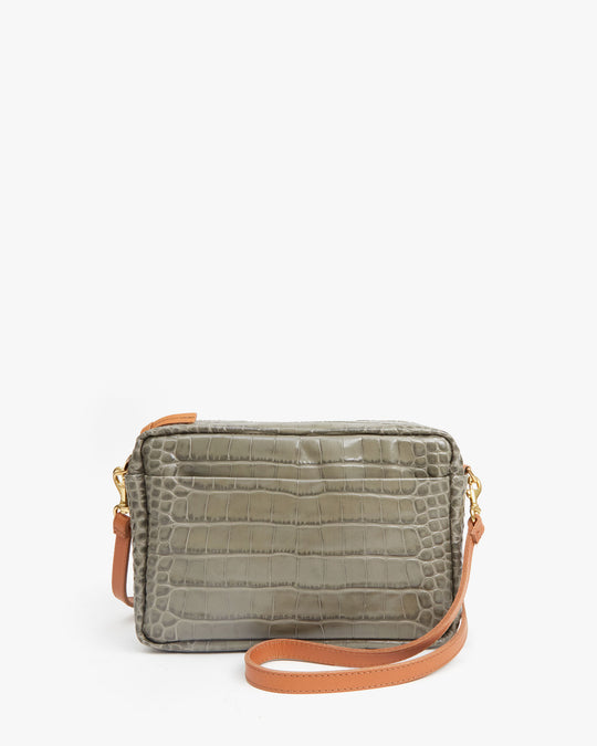 Clare V Marisol Woven Leather Crossbody Bag In Brown