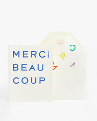 Sugarpaper x CV Merci Beaucoup Card with its envelope