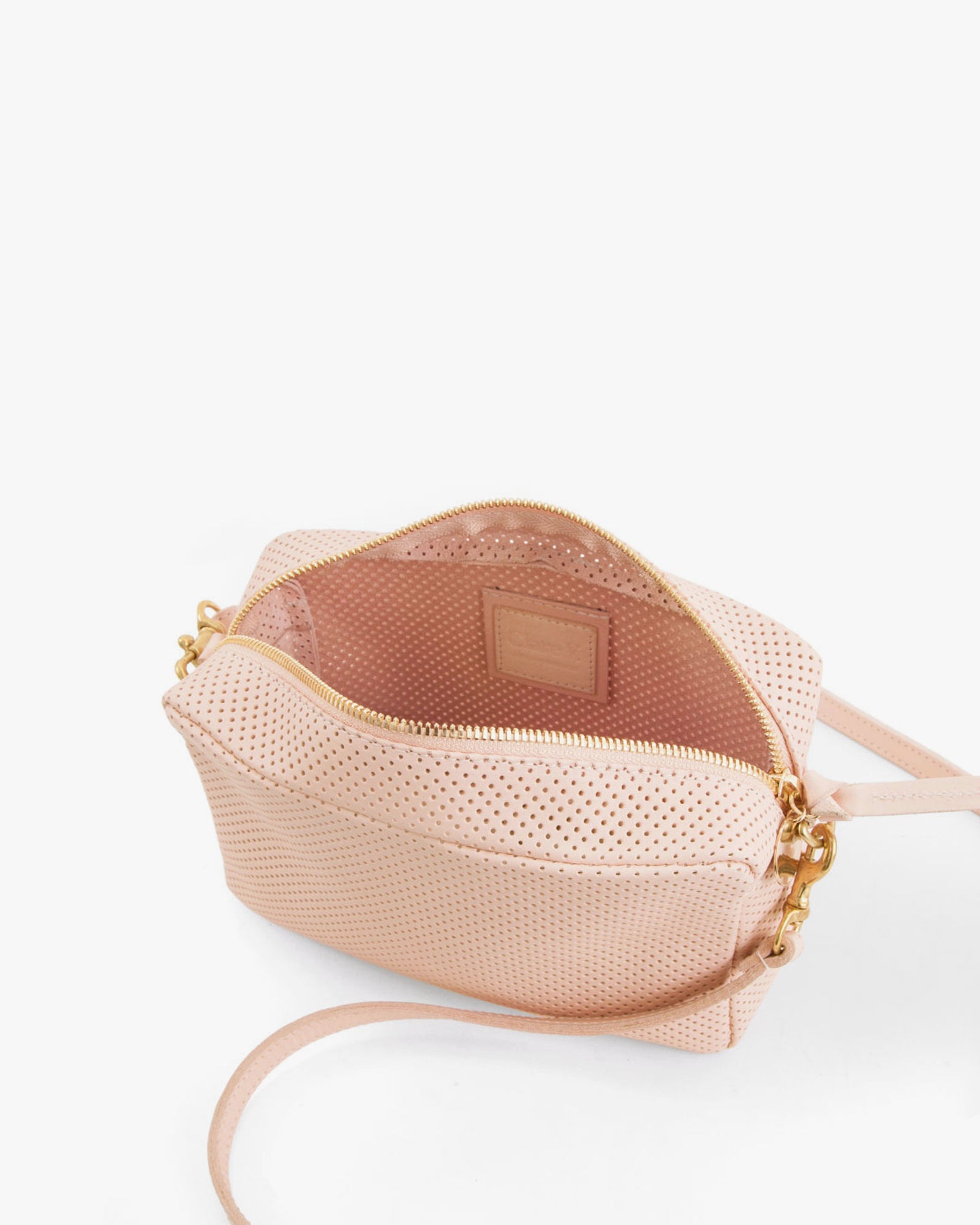 CLARE V Midi Sac Snakeskin Embossed Leather Crossbody Bag