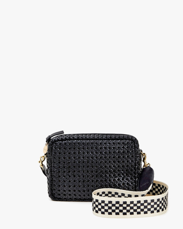 Clare V: Flat Clutch w Tabs : Natural & Multi Woven Rattan — ALCHEMY MARIN