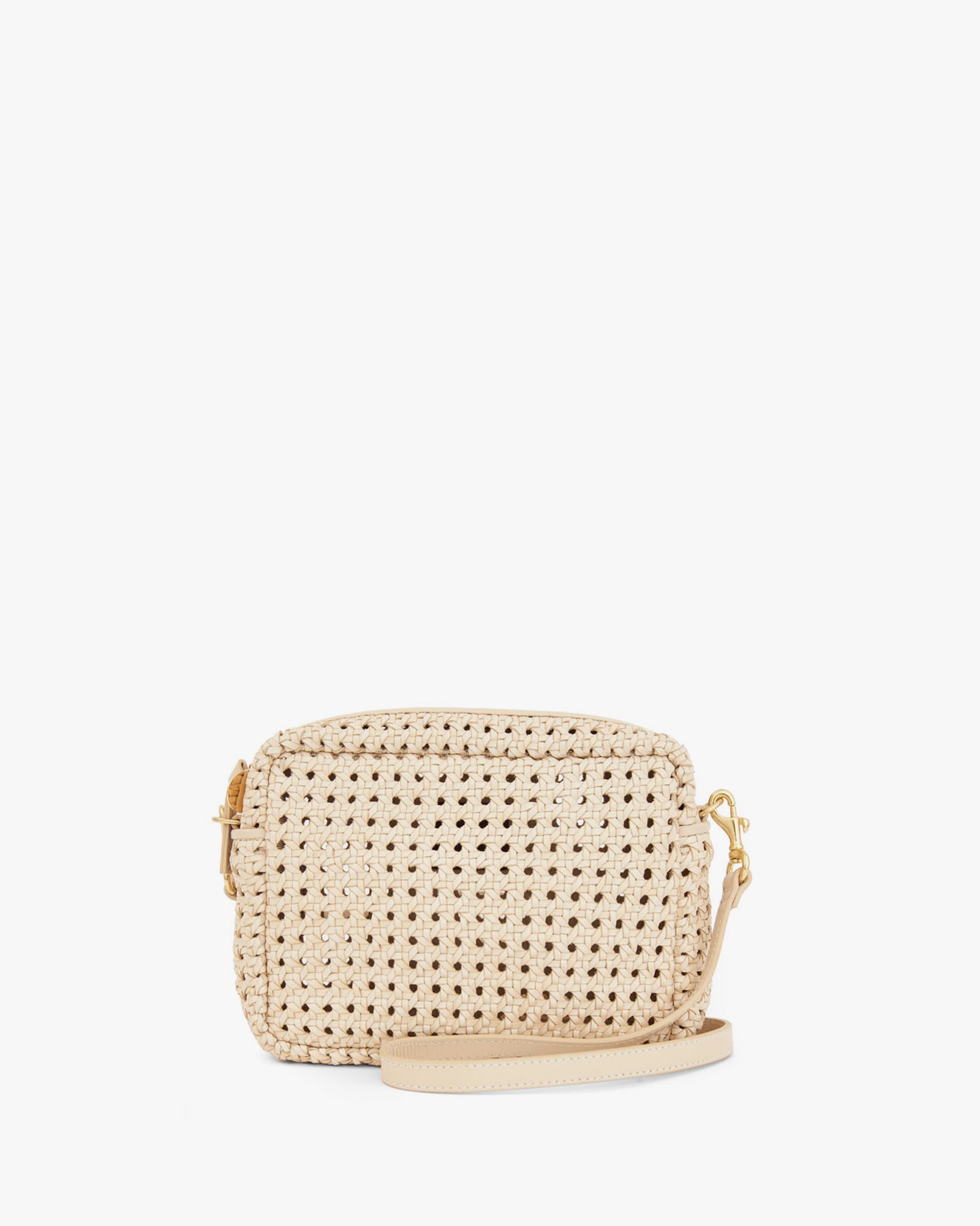 Clare V. - Midi Sac in Cream Woven Checker