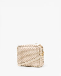 Clare V. Midi Sac in Safari Green & BH Coral Woven Checker - Bliss Boutiques