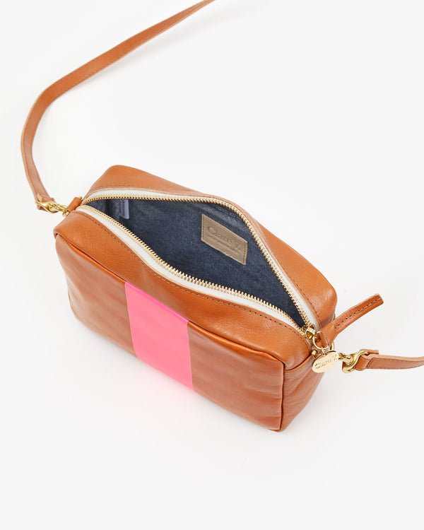 interior of the Natural with Neon Pink Stripe Midi Sac