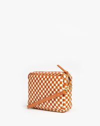back image of the Natural & Cream Woven Checker Midi Sac